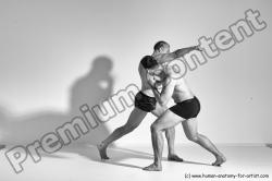 Underwear Martial art Man - Man White Moving poses Athletic Short Brown Dynamic poses Academic